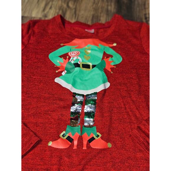Girls Christmas Elf Holiday Time Sweater Size XL - Picture 5 of 7